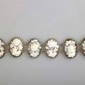 Shell cameo bracelet six highrelief cameos in floral motif mounted in 800 fine silver 535 gs gw 7