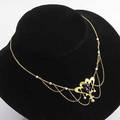 American art nouveau enameled gold festoon necklace pearshaped amethyst and river pearls 14k 96 gs pendant 1 38 15