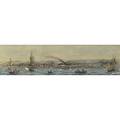 19th c panorama watercolor on board of the city of fiume framed 1865 signed fodor nandor titled in hungarian and english 10 12 x 40 12 sight