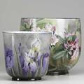 Limoges two handpainted porcelain jardinieres both with floral displays ca 1900 larger 10 38 x 10 14