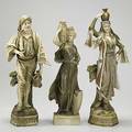 Austrian porcelain three water carriers early 20th c two marked ew turn wien tallest 16 12