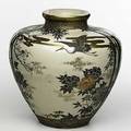 Japanese satsuma vase bulbous form with bird and floral displays 19th c signed 14