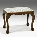 Chippendale upholstered bench walnut frame with shaped apron ca 1760 20 x 25 34 x 16 12