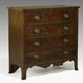 Bachelors chest mahogany with four drawers and french feet ca 1800 36 x 36 14 x 16 12