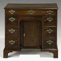 English double pedestal kneehole desk mahogany with bracket feet ca 1760 29 12 x 30 12 x 18