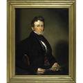 19th c portrait oil on canvas depicting a distinguished gentleman holding sheafs of wheat in period gold frame ca 18301840 lined 29 x 36