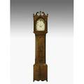American grandfather clock mahogany case with painted dial 30 hour ca 1800 93 12