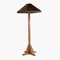 Mica lamp co contemporary floor lamp with oak shaft and mica shade 60 x 20 sq