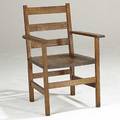 Arts  crafts ladderback oak armchair 34 12 x 24 x 22