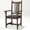 L  j g stickley onondaga shops mahogany spindled armchair with dropin seat unmarked 42 x 24 x 23