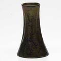 Clement massier ribbed corseted vase two chips to foot not visible from top stamped v 65107 8 x 4 34 dia