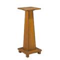 Stickley bros tapering pedestal with block feet refinished seam separations to top unmarked 34 x 13 x 13