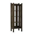 Stickley bros attr magazine stand with broad vertical slats and shaped crest rails unmarked 47 x 15 34 x 12