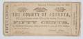 County of Augusta 50 Cent Note 1862 Worn