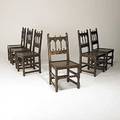 English jacobean chairs set of six in oak ca 1920