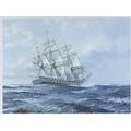John stobart american 20th c offset lithograph uss constitution framed signed and numbered edition of 750 24 x 30