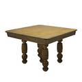 Square dining room table oak with five legs and chipcarved apron decoration ca 1900 three 12 leaves 28 12 x 47 12 x 47