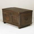 Blanket chest oak with chipcarved top dated 1762 22 12 x 39 x 25