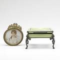 Decorative accessories austrian 935 silver box with green champleve together with a portrait miniature on ivory of a young lady both 19th20th c miniature 4