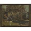 William p couse american 18981965 oil on board of a house in a landscape 1934 framed signed and dated 12 x 16