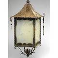Traditional lighting three pendant fixtures chinoiserie lantern majolica pendant and frosted glass pendant chinoiserie 32 x 14 sq