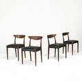 Danish modern teak and leatherette dining chairs metal label made in denmark 30 12 x 19 12 x 20