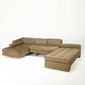 Vladimir kagan directional upholstered omnibus threepiece sectional sofa on lucite legs unmarked overall 29 x 118 x 73