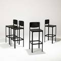Matteo grassi set of four leatherclad and enameled steel stools italy 1970s labeled 38 x 15 12 x 16