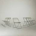 Leo castelli set of nine acrylic and chromed steel folding plia chairs all signed 29 12 x 18 12 x 18 12