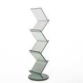 Style of fontana arte tiered glass magazine or display stand unmarked 65 12 x 19 34 dia