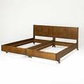 California style walnut king sized bed also usable as twin beds unmarked 1960s overall 37 x 84 x 79 12