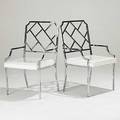 Milo baughman attr pair of chromed steel armchairs unmarked 38 x 21 12 x 23