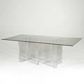 John masheroni acrylic and glass dining table stamped signature 28 12 x 72 x 42