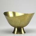 Hayno focken hammered brass footed bowl stamped made in germany with artists cipher 6 38 x 10 x 9 14