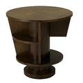 Art deco walnut occasional table unmarked 23 12 x 24 dia