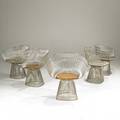 Warren platner knoll five nickel plated armchairs unmarked 28 12 x 26 x 21