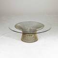 Warren platner knoll nickeled steel and glass coffee table 15 x 42 dia