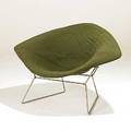 Harry bertoia knoll diamond chair chromed steel and wool knoll fabric label 27 12 x 44 x 31