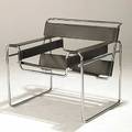Marcel breuer knoll leather and stainless steel wassily lounge chair unmarked 29 x 31 x 27