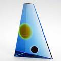 Mark peiser glass pyramid sculpture 1985 provenance habatat galleries bloomfield hills mi signed and dated 10 12 x 7 12