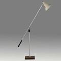 Gilbert a watrous heifetz steel enameled aluminum and walnut floor lamp 1950s unmarked as pictured 49 12 x 35 x 8 12