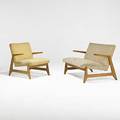 Ralph rapson knoll birch and upholstered settee and armchair italy 1945 settee 30 x 50 12 x 30 armchair 28 12 w