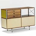 Charles and ray eames herman miller esu 200 walnut birch laminate lacquered masonite and chromeplated steel unmarked 32 12 x 47 x 16 34