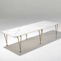 Hugh acton rare marble and brass coffee table unmarked 15 12 x 60 x 23