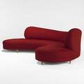 Vladimir kagan vladimir kagan designs inc red wool and birch sofa 1970s unmarked 34 x 108 x 60