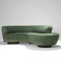 Vladimir kagan directional microfiber and lucite cloud sofa unmarked 28 12 x 97 x 51 depth in center 31