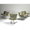 Vladimir kagan dreyfuss set of six rare unicorn lounge chairs early 1950s all with paper labels 27 12 x 22 x 28
