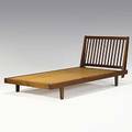 George nakashima walnut twin bed with headboard late 1970s unmarked 33 12 x 39 x 81