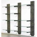 Paul evans directional sculpted bronze and glass shelving wall unit 1969 one upright signed pe 69 77 x 86 x 18