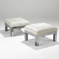 Paul evans pair of chrome cityscape stools one signed paul evans 17 12 x 24 x 22